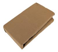 Drap housse PALACE pur coton lavé 160x200 cm bonnet 35 cm uni marron cognac