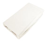 Drap housse PALACE pur coton lavé 180x200 cm bonnet 35 cm uni blanc nacre