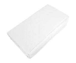 Drap housse PALACE pur coton lavé 200x200 cm bonnet 35 cm uni blanc neige