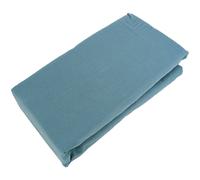 Drap housse PALACE pur coton lavé 90x190 cm bonnet 30 cm uni bleu topaze