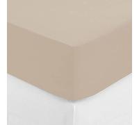Atmosphera - Drap Housse en Percale de Coton 160 x 200 cm, 80 Fils, Bonnets 30 cm - pour Lit 2 Personnes, Linge de Lit