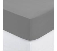 Drap-housse percale gris 160x200cm - Atmosphera Créateur d'intérieur