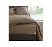 Drap housse percale Méline 2 LABELISSIM - Loutre - 90 x 190 cm