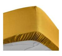 Drap housse 140x190 cm - Percale 100% coton - Bonnet 30 cm - Jaune