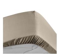 Douceur d'Intérieur – Drap housse Percale 100% coton 140 x 190 cm Bonnet 30 cm Sable