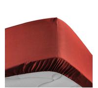 Douceur d'Intérieur Drap housse Percale 100% coton 140x190 cm Bonnet 30 cm Tomette