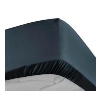 Douceur d'Intérieur Drap housse Percaline 160 x 200 cm Percale 100% coton Bonnet 30 cm Bleu nuit