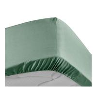 Douceur d'Intérieur Drap housse Percale de coton 180 x 200 cm Bonnet 30 cm Tilleul