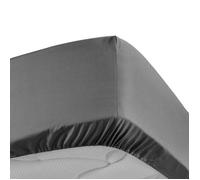 Douceur d'Intérieur – Drap housse Percale 100% coton 90 x 190 cm Bonnet 30 cm Anthracite