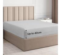 Drap-housse pour petit lit double 120 x 190 cm, 100 % satin de coton, 400 fils au pouce carré - drap-housse extra profond pour matelas jusqu'à 40 cm - doux, respirant, infroissable, certifié OEKO-TEX