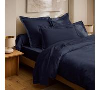 Drap Housse Prestige 100% Satin de Coton Peigné 120 Fils/cm² Coton Pur (Bleu Velours, Drap Housse 160 x 200 cm + 30 cm)