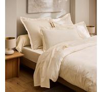 Drap Housse Prestige 100% Satin de Coton Peigné 120 Fils/cm² Coton Pur (Crème, Drap Housse 180 x 200 cm + 30 cm)