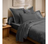 Drap Housse Prestige 100% Satin de Coton Peigné 120 Fils/cm² Coton Pur (Graphite, Drap Housse 180 x 200 cm + 30 cm)