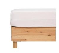 Drap housse ""Priscia"" blanc 140x190cm - Atmosphera Créateur d'intérieur