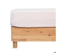 Drap housse ""Priscia"" blanc 160x200cm - Atmosphera Créateur d'intérieur