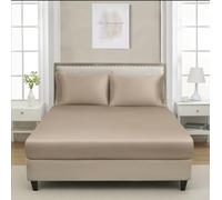 Drap Housse Satin 180x200cm Doré Jaune Bonnet 30 cm Microfibre Motif Drap de lit Soie Drap-Housse 180 x 200cm Uni Lisse Respirant pour Matelas Épais,Grand Bonnet 180 200