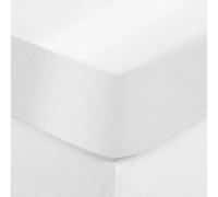 Drap Housse Satine 140x190cm Blanc