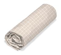 Drap housse sherpa 90x190 cm en microfibre FOREST à carreaux beige