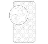 Drap Housse Simple Fauve Bambi avec étoiles Blanches 90x200cm + 25cm 100% Coton pour Enfants, garçons et Filles