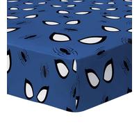 Drap housse enfant imprimé 100% Coton - SPIDERMAN HOME TRUE HERO - Bleu - 90x190cm
