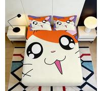 Drap Housse Style Cartoon Hamster, 3D Printed, Microfiber au Toucher Doux, Fixation Antidérapante, Décoration Chambre ou Set de Literie Appartement 140x200x25cm