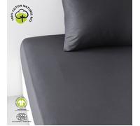Drap housse - TODAY - 160 x 200 cm + 30 cm - Coton - Organic Fusain