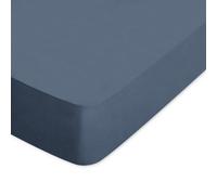 Drap housse uni 120x190 cm bonnet 30 cm coton ALTO bleu Jean
