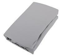Drap housse uni 140x190 cm bonnet 35 cm percale de coton MANOIR gris Acier