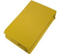 Drap housse uni 140x190 cm bonnet 35 cm percale de coton MANOIR jaune Moutarde