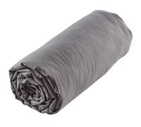 Drap housse uni 140x190 cm MILA polyester micro lavée gris anthracite
