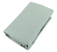 Drap housse uni 160x200 cm bonnet 35 cm percale de coton MANOIR vert Lichen