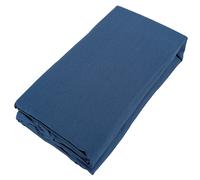 Drap housse uni 160x200 cm bonnet 40 cm percale de coton MANOIR bleu Marine