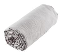 Drap housse uni 160x200 cm MILA 100% polyester micro lavée gris perle