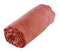 Drap housse uni 160x200 cm MILA polyester micro lavée rouge terracotta