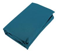 Drap housse uni 90x200 cm bonnet 35 cm percale de coton MANOIR bleu Lagon