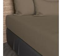 Drap Housse Uni En Coton 160x200 Cm Jersey Taupe, Par Soleil D'ocre