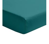 Drap housse uni en percale de coton, bonnet de 30cm, PREMIÈRE - ESSIX - 100 x 200 cm - Bleu Emeraude