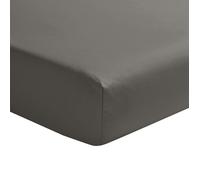 Drap housse uni en satin de coton, bonnet de 30cm, PALAZZO - ESSIX - 160 x 200 cm - Gris Zinc