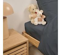 Drap Housse Uni Percale De Coton Bonnet 28cm Anthracite 90X190