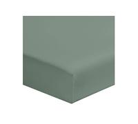 Drap housse vert de gris 100% coton bonnet 30 cm 80x190 cm