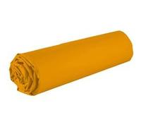 Drap housse VITALIA 100% coton 160x200 bonnet 35cm safran Jaune