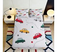 Drap Housse Voiture Dessin Animé 3D Imprimé Microfibre Grande Profondeur Antidérapant Chambre Draps Voiture Drap Housse de Matelas Lavable Protection 90x200x25cm