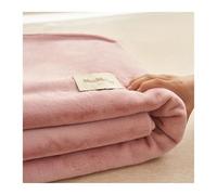 Drap Plat 1/2 Personnes en Polaire Ultra Doux et Moelleux en Velours Pelucheux draps de lit en Flanelle for l'automne, l'hiver et Le Printemps(Pink,230x250cm)