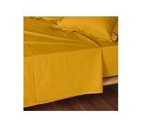 Drap plat 1 personne 180x290 cm - 100% coton Jaune