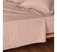 Douceur d'Intérieur Drap plat Lina 180 x 290 cm 100% coton Rose