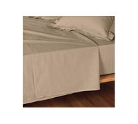 Drap plat 1 personne 180x290 cm - 100% coton Sable