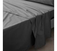 Drap Plat Percaline 180x290cm Gris Acier