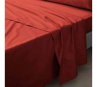 Drap plat 1 personne 180x290 cm - Percale 100% coton Tomette Orange G