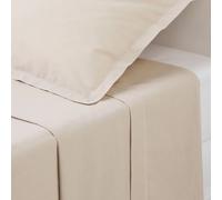 Drap Plat 1 Personne Percale 180x290cm Beige Lin