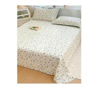 Drap Plat 100% Coton 160/210x230cm 245/265x245cm Doux et Respirant Drap de Dessus sans élastique 1/2 Personnes(Flower C,160x230cm+48x74cm x1)